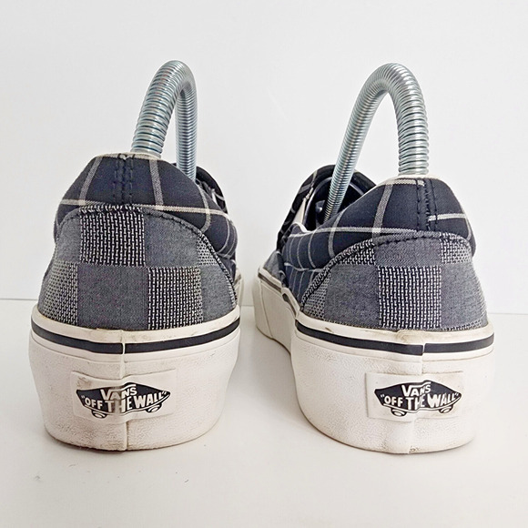 Vans‎ Classic Slip-On Sneakers Black/Pewter Checkerboard Skater Shoes Men's SZ 7 - Picture 5 of 8